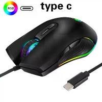 ราคา [COD] Type-C Hub Wired Mouse Optical Gaming Mouse RGB 4 Backlight puter Mouse 3200DPI for Apple MacBook Pro Matebook X Any Device (1733272089980863934)