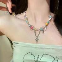 ราคา Colorful Candy Paradise Dopamine Bead Star Tassel Necklace for Women Elegant Choker Necklace, Sweet, Cool and Spicy Girl, Neck Chain Accessories (1733418956662736425)