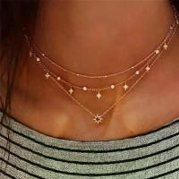 ราคา New fashion necklaces for women Multi-layered star pendant necklace Handmade Necklace Set (1733072146751259831)