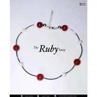 ราคา สร้อยหินสีแดงทับทิม Ruby Sassy necklace (1733237654254814369)