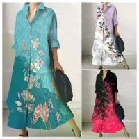ราคา Women's dresses, dresses, women's sets Women's fashion clothing Long dress, button-up shirt dress Office work dresses, women's fashion shirts, women's fashion tops (1733322137880593799)