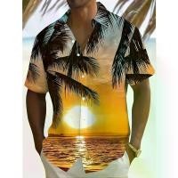 ราคา Men's and Women's Hawaiian Tropical Print Short Sleeve Shirt - 3D Full Palm Tree and Hibiscus Beach Design, Bright Hawaiian Colors, Lightweight and Breathable Fabric, Unisex Casu (1733095616351405166)