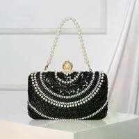 ราคา New European and American Style Pearl Evening Clutch Dress Party Bag Diamond-Studded Handbag Party Handheld Bag Crossbody Bag (1732977725545088437)