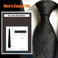 ราคา High Quality Men's Formal Commercial Tie Strip Paisley Polyester Silk Neckties For Casual Business Party Wedding Vintage Ties(Black) (1733191722708010854)
