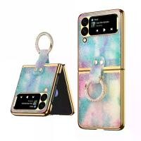 ราคา Compatible with Samsung Galaxy Z Flip 3 Electroplated Glitter Ring Phone Case Flip3 Rhinestone Ring Stand Case (1733352651529160302)