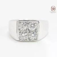 ราคา Fortis Square Ring แหวนเพชร4เม็ด หน้ากว้าง (1732923385441453581)