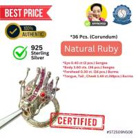 ราคา แหวนเงิน หัวมังกร ขยับได้ ทับทิมธรรมชาติ (Round Mixed) Size #55 (925 Silver Sterling Ring) Natural Ruby (1732585162188096850)