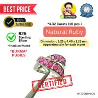 ราคา แหวนเงิน #54 Silver Ring (925 Silver Sterling) ทับทิมธรรมชาติ จากพม่า (Oval Mixed, 4.32 Cts.) Natural Burmese Rubies พร้อมเซอร์ Verbal (1732698809725519186)