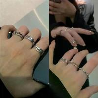 ราคา 3-piece set, minimalist hip-hop style, adjustable open ring, wide surface, cool trend, internet celebrity, index finger ring. (1733432472502634305)