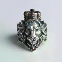 ราคา Lion Crown Zirconia Open Adjustable Popular Fashion Punk Retro Style Personalized Trendy Men's Ring (1733251636490897146)