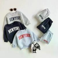 ราคา 2Pcs Baby Clothing Set Boys Girls NewYork Print Sports Top Pants Suit Sweatshirt Winter Toddler Outfit Thick Newborn Clothes [COD] (1733450503879820334)