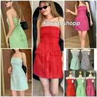 ราคา (ใส่โค้ด "PCZCN" ลดทันที 40.-) Morroco dress เดรสเกาะอก ผูกโบว์หลัง ออกงาน (1733451445195736977)