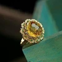 ราคา Elegant Multi-Functional Flower Open Ring 18K Gold High Imitation Yellow Crystal Flower Foreign Trade Fireworks Crafts (1733154627800827063)