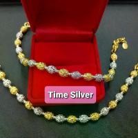 ราคา Time Silver:สร้อยข้อมือสองกษัตริย์ งานฉลุ เม็ดรี (1731796255349901431)