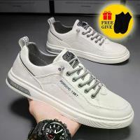 ราคา Certified Products （Free Socks with BOX）New Men's Casual Leather Shoes Sports sneakers Trendy and versatile Korean version MVS038-212 (1732931283692324252)