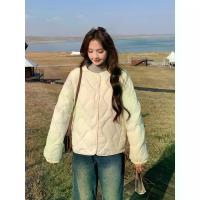 ราคา Lightweight Quilted Down Jacket For Women, Short Style, Winter Collection 2025, Small Size, Off-White Color, 95% White Down Coat (1733430545885071351)