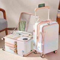 ราคา Women Unisex Spacious Side Opening 24 Inch 2025 New Expandable Wide Handle Carry-On Travel Luggage Multi-Purpose Rolling Luggage (1733057192346355564)