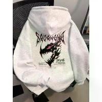 ราคา 2025 Trend American High Street Dinosaur Men'S Hooded Sweatshirt Autumn Winter Couple Casual Printed Top Fleece Jacket (1733418126261192434)