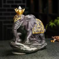 ราคา Purple Clay Zen Offering Ornament Backflow Incense Burner Golden Elephant Offering Auspiciousness TV Cabinet Ornament Incense Backflow (1732986360980145999)