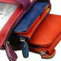 ราคา Hot Selling Candy Color Genuine Leather Women's Wallet Multi-Card Slot Card Holder Multi-Card Slot Clutch (1733370494228792448)