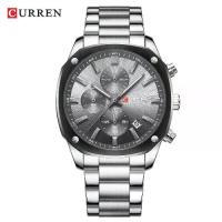 ราคา CURREN Men's Square-Striped Business Stainless Steel Strap Watch, Waterproof, Six-Hand, Calendar, Quartz Chronograph (1733349087705596968)