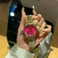 ราคา Light luxury fashion watch, rose red, blue crushed ice, Saturn, small gold watch. women's quartz watch (1732962890653992243)