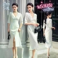 ราคา CODHS-9294 พร้อมส่ง ชุดเดรสออกงาน เดรสสีขาว เดรสคอวี เดรสยาว Wedding Dress ชุดแต่งงาน พรีเวดดิ้งTikTok (1732931865257608880)
