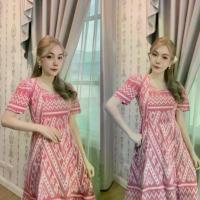ราคา ชุดเดรสผ้าฝ้ายพิมพ์ลายไทย ทรงเข้ารูป สวยหรู [รหัส 9912] - เสื้อผ้า ผู้หญิง Clothing Women (1730526899381242494)