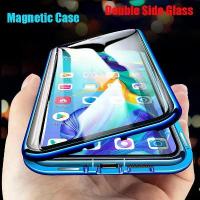 ราคา [COD] ESHOPPE For Double Side Glass Bumper Magnetic For Huawei P30 Pro Front & Back Phone Magnetic Adsorption Curved Edges Bumper Metal Aluminum Dual Side Tempered Glass Full Cover (173332219242686217