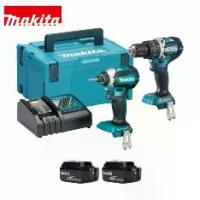 ราคา MAKITA ชุดสว่านไร้สาย COMBO KIT DLX2180J ประกอบด้วย ไขควงกระแทก DTD153 และ สว่านกระแทก DHP484 (18V.) (1732804595055494979)