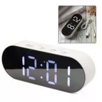 ราคา Digital Alarm Clock LED Display Digital Clock Mirror Electronic Desk Clock USB (1733360843688609789)