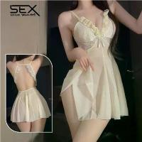 ราคา Certified ProductsSexy Girl ✨ ✨ Sexy see-through outfit, sleepwear not for sleeping, semi-transparent material, lace, hollow without back. (1732786949977244843)