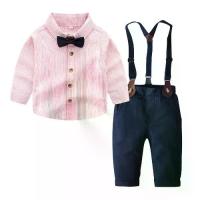 ราคา Boys' Autumn Outfit Set Infant Children's Shirt Suspender Pants Gentleman Pure Cotton Long Sleeve Baby Birthday First Birthday Dress Trendy Outfit (1733011722616407963)