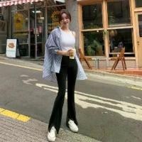 ราคา กางเกงขายาวลำลอง เอวสูง ยางยืด ทรงสลิมฟิต ผ่าข้าง สไตล์เกาหลีใต้ ทงแดมุน ฤดูใบไม้ร่วง 2025。 กางเกง ขายาว ลายทาง 。 กางเกง ขา8 ส่วน 。 กางเกง ผ้า นิ่ม 。 กางเกง ลินิน แท้ 。 ก (1732762445729400560)