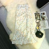 ราคา Asymmetrical Floral Chiffon Skirt for Women 2025 Summer Collection High Waist A-line Mermaid Shape Skirt (1733371537770055008)