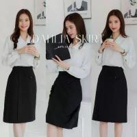 ราคา กระโปรงทำงานเอวสูง ทรงป้ายหน้าแต่งกระดุม ยาว24' Dahlia Skirt (1733452198812091765)