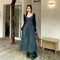 ราคา Women's Denim Skirt, Age-Reducing Elegant Mid-Length Vintage Denim Dress, Plus Size Tummy Control Slimming Strap Dress (1733148452956505972)