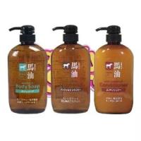ราคา Kumano horse oil shampoo 600ml, horse oil conditioner 600ml, horse oil body soap 600ml (1732618173671048530)