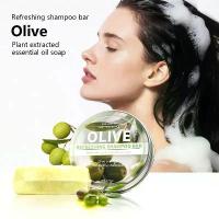 ราคา Olive Shampoo Bar, Olive Extract Essence Black and Soft Shampoo, Deep Cleansing Hand Soap, Olive Oil Soap [COD] (1733405409466091471)