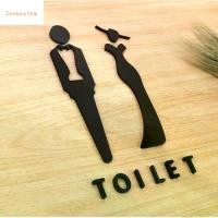 ราคา พร้อมส่ง. JERUSAL Acrylic Men Women Toilet Signs 3D Gold WC Plaque Bathroom Wall Sticker Black Wc Signage Shopping Mall (1733262090569549513)