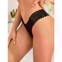 ราคา กางเกงชั้นในจีสตริงไร้ตะเข็บสำหรับผู้หญิง เซ็กซี่และระบายอากาศได้ แต่งลูกไม้ กางเกงใน V-String สีดำล้วน ดีไซน์ตัดกัน ใส่สบายและมีสไตล์ เหมาะสำหรับเครื่องแต่งกายใกล้ชิด ชุดชั้นในล (1732416286386587224)