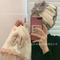ราคา Butterfly Knot Embroidered Cherry Blossom Quick-Dry Hair Towel Coral Fleece Absorbent Quick-Dry Hair Towel Student Shower Cap Head Wrap Bath Towel (1733382869138114093)