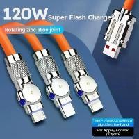 ราคา 6A 120W 3 in 1 USB Cable USB Cable Fast Charging Data Cord For Iphone Samsung Huawei Xiaomi Multi Port Multiple Charging Wire [COD] (1733405297985292215)