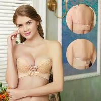ราคา แฟชั่นชุดชั้นในสตรีที่ไม่มีสายหนัง ชุดชั้นในที่มองไม่เห็น Strapless Women's Invisible Bra Push Up No Wire วัสดุไนลอนและแปนเด็กซ์ ขนาด 32/70, 34/75, 36/80, 38/85 สำหรับสาววัยรุ่น (1733086116742465310)