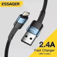 ราคา Essager Usb Cable For iphone 11 12 13 Pro Max Mini Xs Xr X SE 8 7 6 Plus 6s 5 5s 2.4A Fast Charging Wire For iphone Charger Cord (1733366714604095025)
