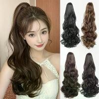 ราคา วิกผมคลิปหนีบผมยาวหยิกสไตล์ยุโรปและอเมริกาผมสังเคราะห์แบบคลิปหนีบผมหางม้าผมหยิก วัสดุHigh-temperature Wire ความยาว 50 ซม. น้ำหนัก 135G สำหรับตกแต่งสีดำ น้ำตาลเข้ม น้ำตาลอ่อน น้ำต (1733256830281286988)