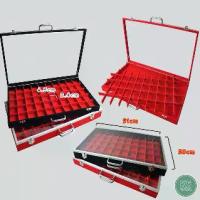 ราคา กล่องใส่พระ แบบกำมะหยี่ เก็บพระราคาถูกและดี กระจก โชว์พระได้ดี จัดเก็บตลับพระใส่ตลับพลาสติก เหรียญพระ มี 50 ช่อง (1733132665417205177)