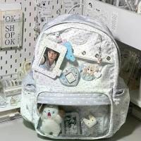 ราคา กระเป๋าเป้ลายจุดสำหรับนักเรียนมัธยมต้นเด็กผู้หญิง กระเป๋าเป้ใสลายอนิเมะ ความจุขนาดใหญ่ กระเป๋าเป้ กระเป๋าโรงเรียน (1733417538904360107)
