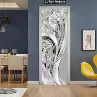 ราคา สติ๊กเกอร์ติดประตูลายดอกไม้ EleganceArt 1 คู่ สติ๊กเกอร์ลอกออกได้ ติดเองได้ สีเงินแวววาว สำหรับตกแต่งผนังห้องนอน ห้องนั่งเล่น ห้องน้ำ วอลเปเปอร์ลายเรียบสำหรับบ้าน วัสดุพีวีซี ติด (1733376951224731102)