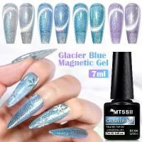ราคา ยาทาเล็บเจลแม่เหล็ก MTSSII สีฟ้าน้ำแข็ง แวววาว ตาแมว ยาทาเล็บ กึ่งถาวร ยูวี เจลเพ้นท์เล็บ (1732866303315117299)